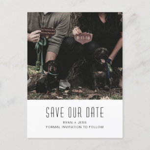 Dog Family Photo Unique Save the Date Aankondigingskaart