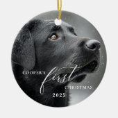 Dog First Christmas Script Ornament (Voorkant)