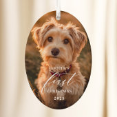 Dog First Christmas Script Ornament