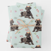 Dog Floral Great Dane Pattern, Dog Fan Gift Inpakpapier Vel (In situ)