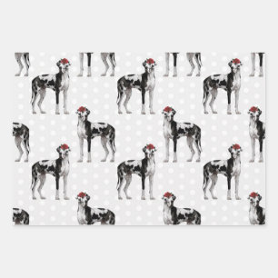 Dog Floral Great Dane Pattern, Hondenliefhebber Inpakpapier Vel