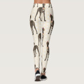 Dog Floral Great Dane Pattern, Hondenliefhebber Leggings (Achterkant)