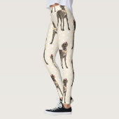 Dog Floral Great Dane Pattern, Hondenliefhebber Leggings (Links)