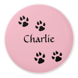 Dog Footprint Keramische Knop