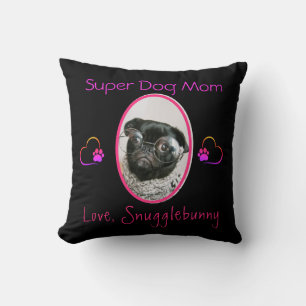 Dog Foto Best Dog Mam Ever Heart Paw Print Kussen