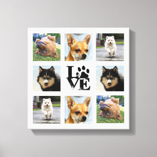 Dog foto college 8 Instagram afbeeldingen Canvas Afdruk