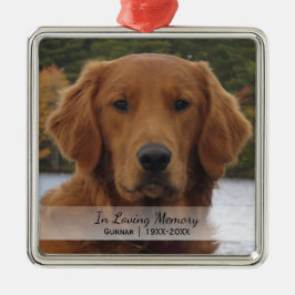 Dog Foto in Loving Memory Name Year Kerstmis Metalen Ornament