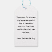 Dog Foto Mijn mensen Dank je huwelijk Cadeaulabel (Achterkant)