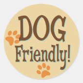 Dog Friendly Ronde Sticker (Voorkant)