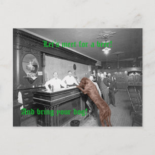 Dog Friendly Saloon Tavern Bar 1900 Foto Briefkaart
