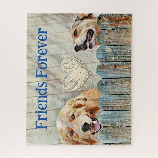 Dog Friends for ever Sweet Heart Puzzle Legpuzzel (Verticaal)