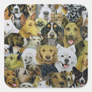 Dog Friends Vierkante Sticker
