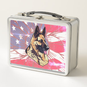 Dog German Shepherd met USA Flag Design