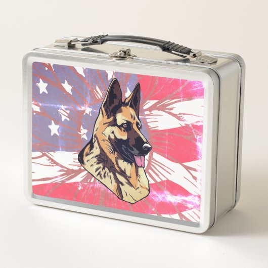 Dog German Shepherd met USA Flag Design (Voorkant)