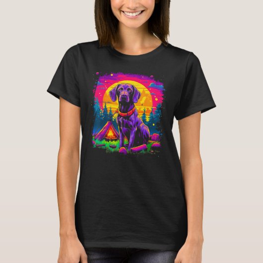 Dog German Shorthaired Pointer Camping Nature T-shirt (Voorkant)