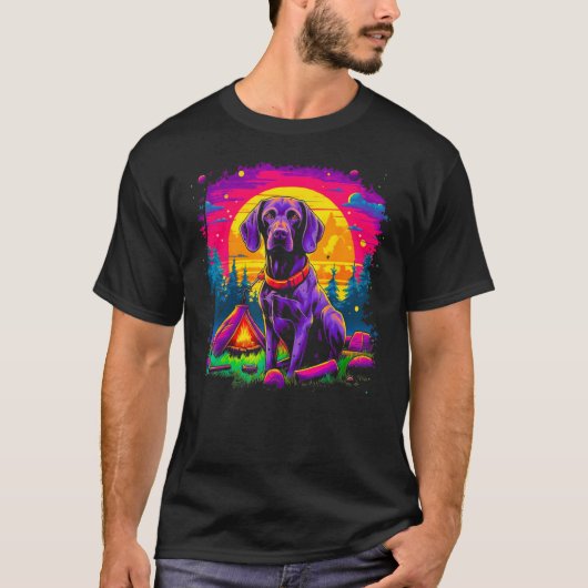 Dog German Shorthaired Pointer Camping Nature T-shirt (Voorkant)