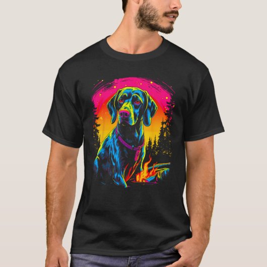 Dog German Shorthaired Pointer Camping T-shirt (Voorkant)