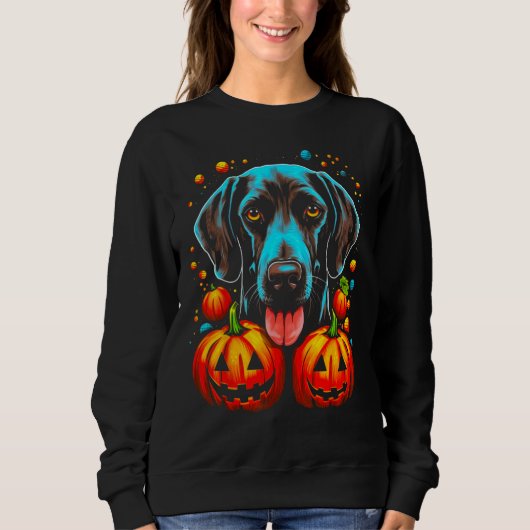 Dog German Shorthaired Pointer Pumpkin Halloween Trui (Voorkant)