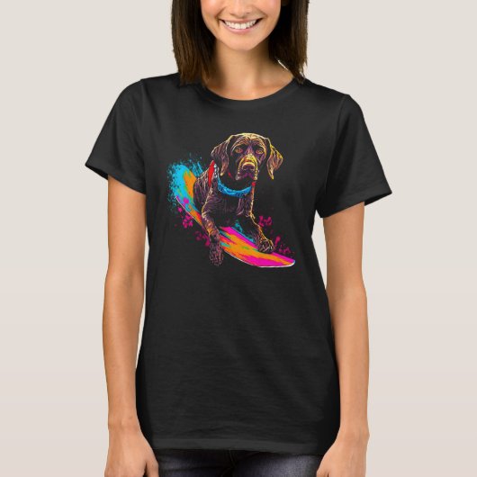 Dog German Shorthaired Pointer Snowboard T-shirt (Voorkant)