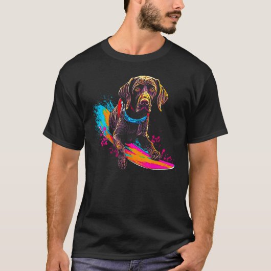 Dog German Shorthaired Pointer Snowboard T-shirt (Voorkant)