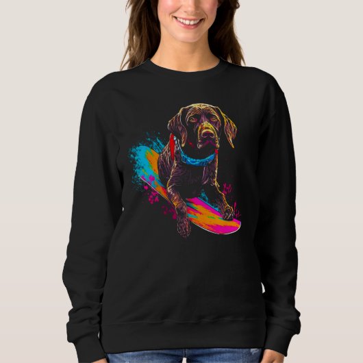 Dog German Shorthaired Pointer Snowboard Trui (Voorkant)