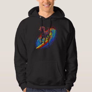 Dog German Shorthaired Pointer Surfer Surfing Hoodie