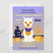 Dog Ghost in costume Halloween Party Kaart (Voorkant)
