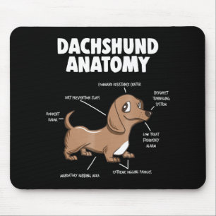 Dog Gift Anatomy Dachshund Funny Weiner Muismat