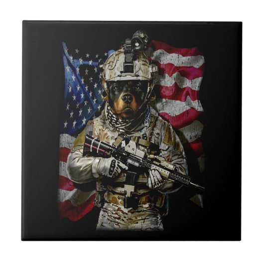 Dog Gift | Baby rottweiler Tegeltje (Voorkant)