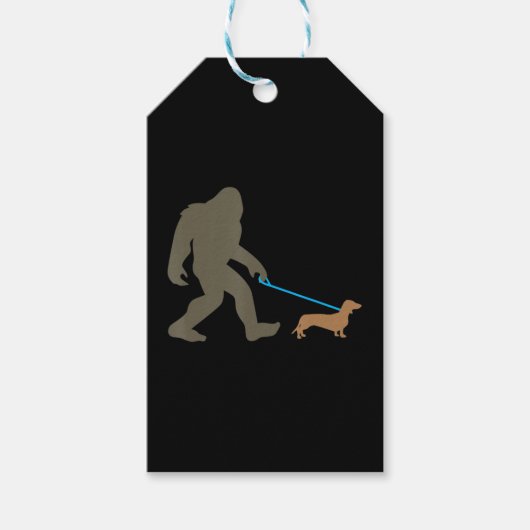 Dog Gift | Bigfoot Walking Dachshund Cadeaulabel (Voorkant)