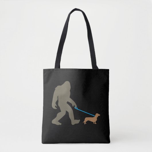 Dog Gift | Bigfoot Walking Dachshund Draagtas (Voorkant)