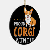 Dog Gift | Corgi auntie grappig Keramisch Ornament (Rechts)