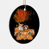 Dog Gift | Corgi Dog Pumpkins Keramisch Ornament (Rechts)