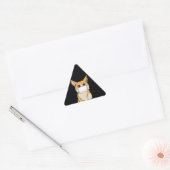 Dog Gift | Corgi Draag gezichtsmasker Driehoek Sticker (Envelop)