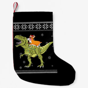 Dog Gift Corgi Riding T Rex Dinosaur Kerstmis Kleine Kerstsok