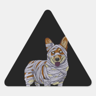 Dog Gift Dog Mummy Halloween Costume Driehoek Sticker