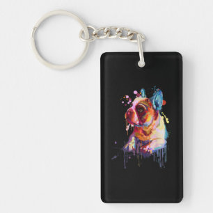 Dog Gift Franse Bulldog Hand Drawing Art Sleutelhanger