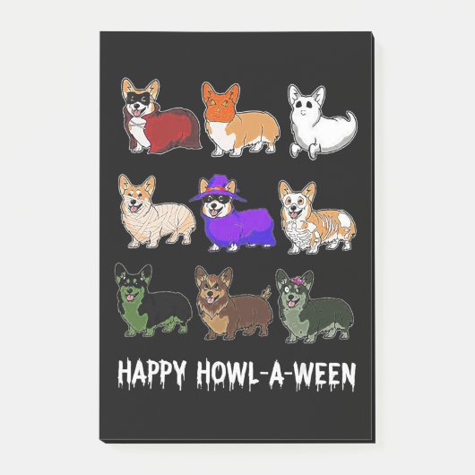 Dog Gift | Funny Corgi Dog Halloween Post-it® Notes (Voorkant)