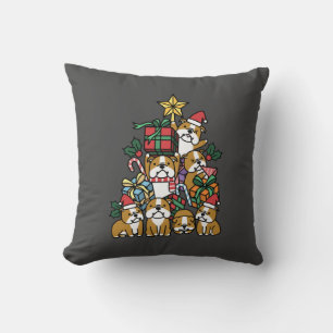 Dog Gift   Kerstboom Engelse Bulldog Dog Kussen