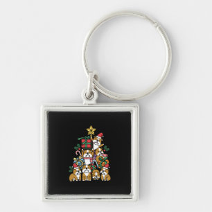 Dog Gift Kerstboom Engelse Bulldog Dog Sleutelhanger