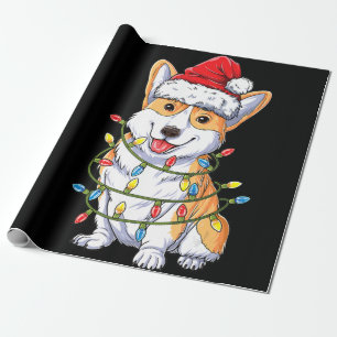 Dog Gift   Kerstkerstboomlampjes van Corgi Cadeaupapier