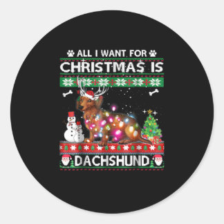 Dog Gift | Kerstmis is Dachshund Ronde Sticker