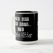 Dog Glitter Humor Two-Tone Koffee Mok (Voorkant links)