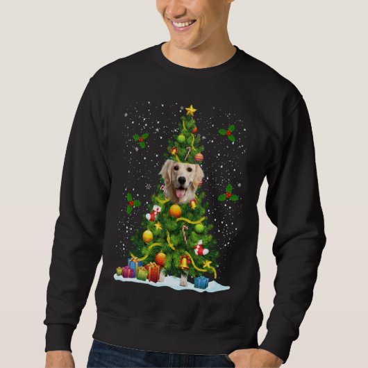 Dog Golden Retriever Christmas Tree Trui (Voorkant)
