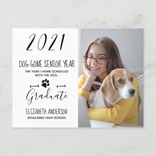 Dog Gone Senior Year Class 2021 Photo Afstuderen Uitnodiging Briefkaart