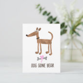 Dog Gone Year Funny Card Feestdagenkaart (Staand voorkant)