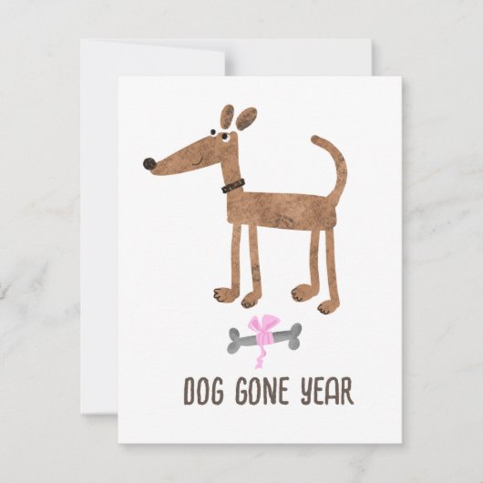 Dog Gone Year Funny Card Feestdagenkaart (Voorkant)
