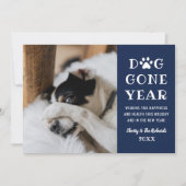 Dog Gone Year Funny Navy Pet Feestdagenkaart (Voorkant)
