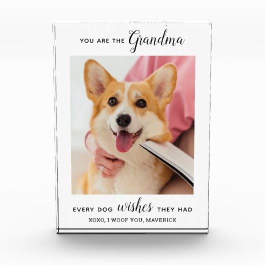 Dog Grandma Personalized Pet Afbeelding Fotoblokken (Voorkant)