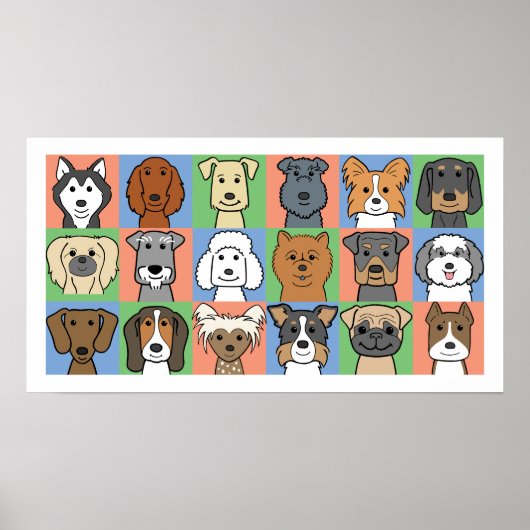Dog Grid Poster (Voorkant)
